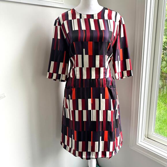 Rag & Bone NWT Silk Anne Bus Seat Bold Modern Retro A-Line Dress Sz 10 / Large - Picture 2 of 9